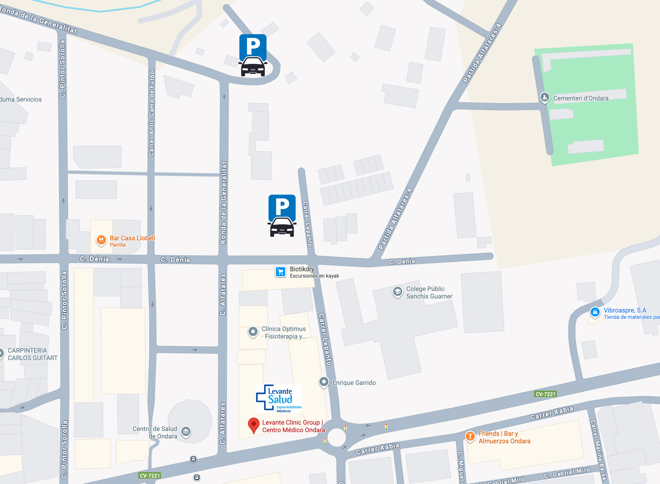 Parkings próximos Levante Salud